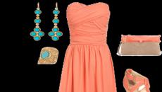 С чем носить персиковое платье?